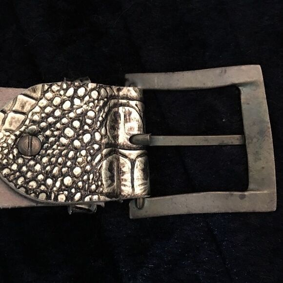 Vera Pelle Authentic Leather Metal Stone Croc Belt‎ main image 10